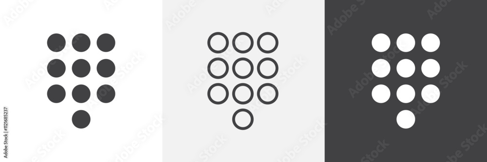 Poster keypad icon vector set for ui designs