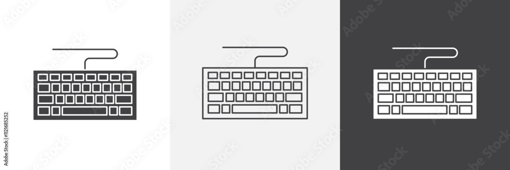Fototapete keyboard icon vector set for ui designs