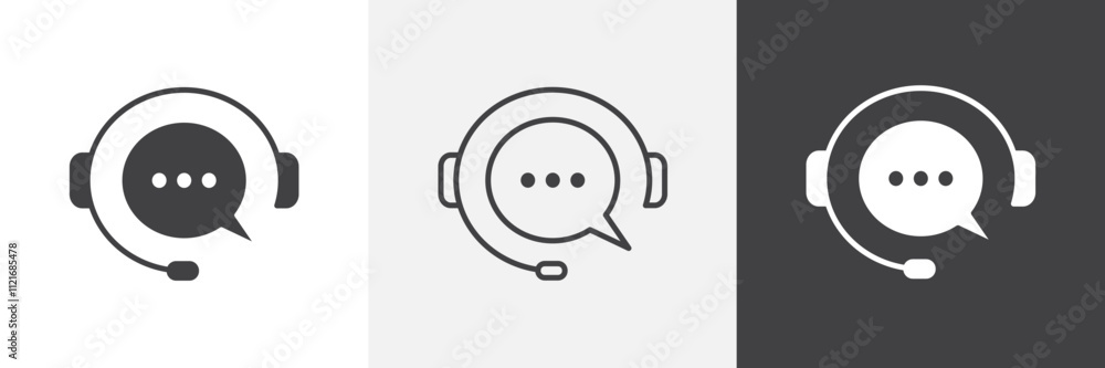 Poster live chat icon vector set for ui designs