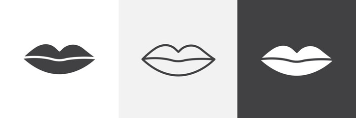Lips icon vector set for ui designs