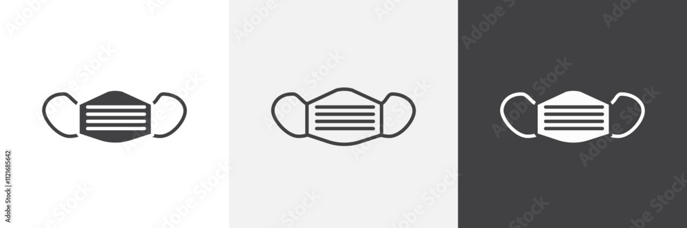 Poster mask icon vector set for ui designs