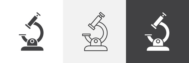 Microscope icon vector set for ui designs