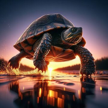 118 Turtle Trot Close up of a turtle's legs in motion slow shutt