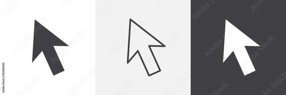 Poster mouse pointer icon vector set for ui designs
