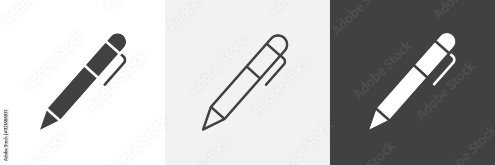 Poster pen icon vector set for ui designs
