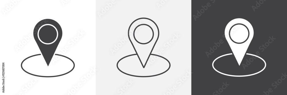 Poster pin icon vector set for ui designs