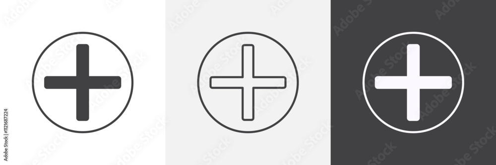 Poster plus icon vector set for ui designs