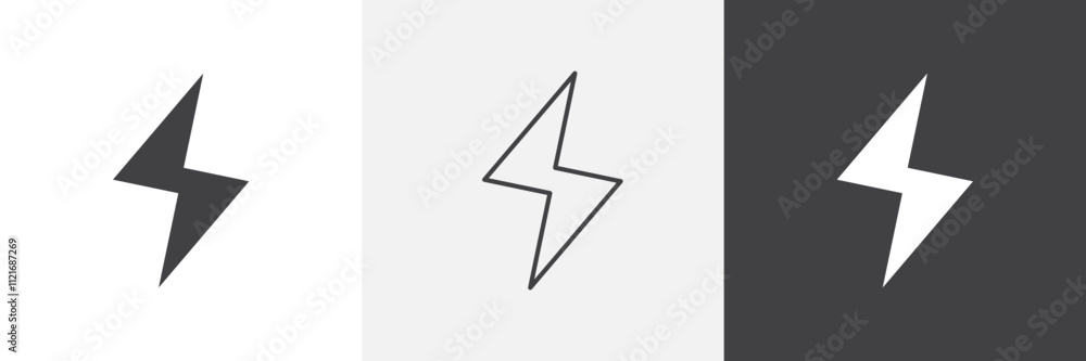 Poster power icon vector set for ui designs