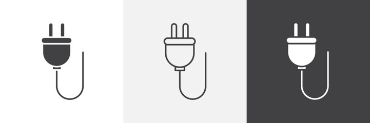 Plug adapter icon vector set for ui designs