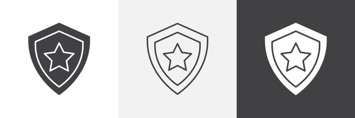 Police badge icon vector set for ui designs