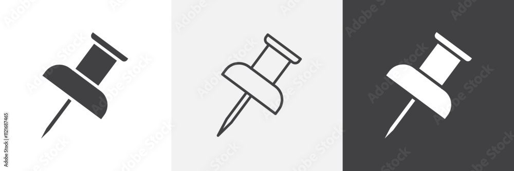 Poster push pin icon vector set for ui designs