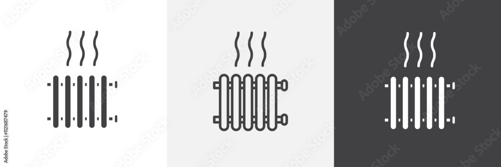 Poster Radiator icon vector set for ui designs