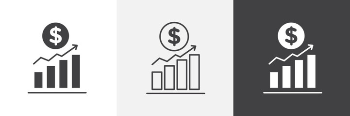 Profit icon vector set for ui designs