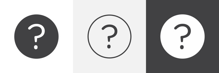 Question mark icon vector set for ui designs