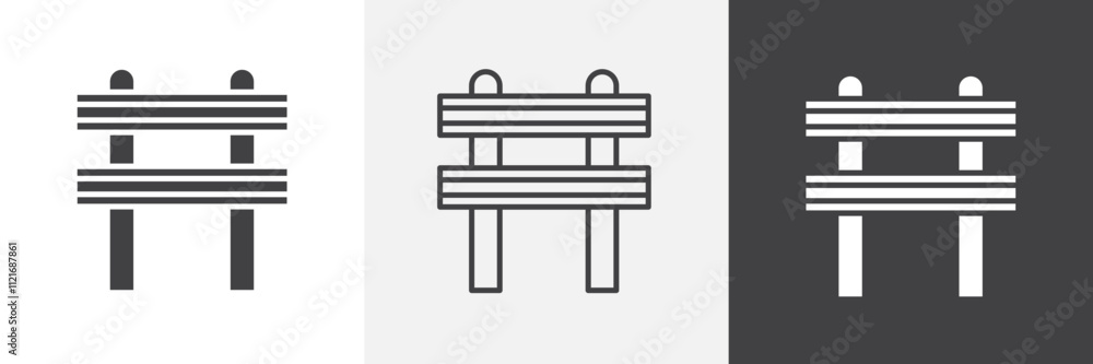 Poster roadblock icon vector set for ui designs