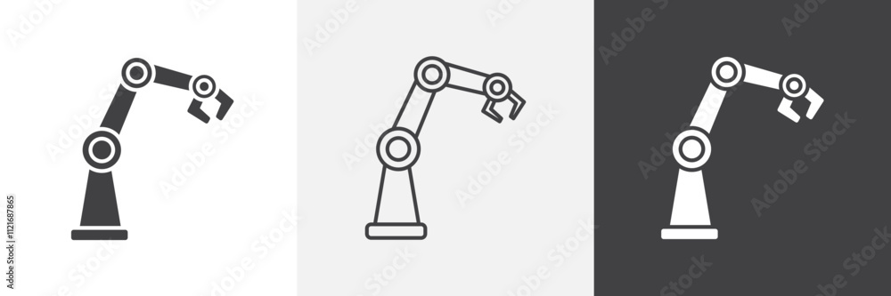 Aufkleber robot arm icon vector set for ui designs