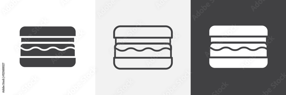 Poster sandwich icon vector set for ui designs