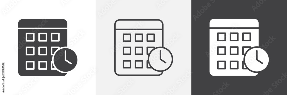 Poster schedule icon vector set for ui designs
