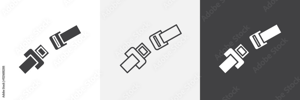 Poster seatbelt icon vector set for ui designs