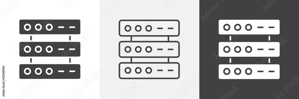 Poster server rack icon vector set for ui designs