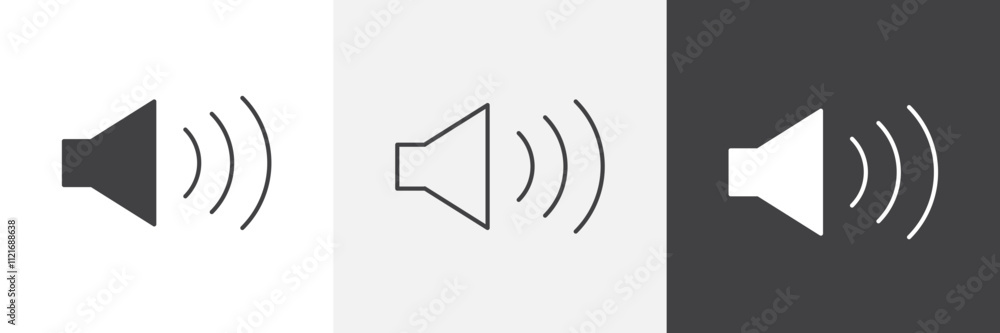Poster Speaker icon vector set for ui designs