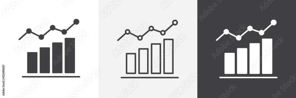 Aufkleber statistics icon vector set for ui designs