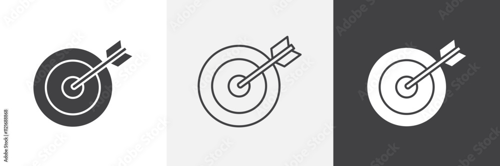 Poster target icon vector set for ui designs