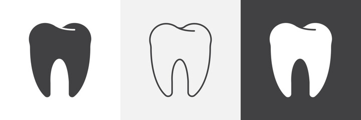 Tooth icon vector set for ui designs