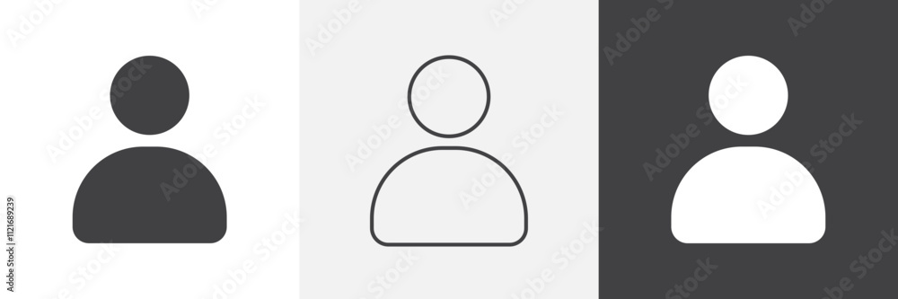 Poster user icon vector set for ui designs