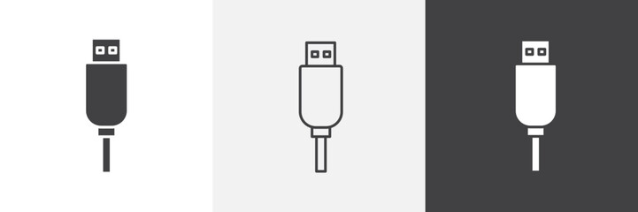 Usb icon vector set for ui designs