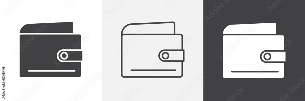 Poster wallet icon vector set for ui designs