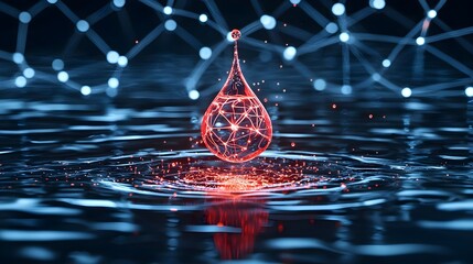 Digital Water Drop Network Connection Abstract Background