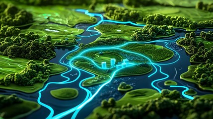 Futuristic Green Cityscape: Sustainable Urban Development Concept