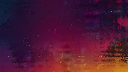 Digital Abstract Background with Colorful Halftone Pattern and Gradient Hues