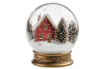 Christmas snow globe decorative Christmas isolated on a white background.