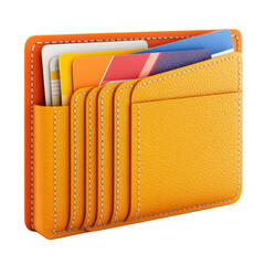 Stylish Orange Leather Wallet with Credit Cards and Cash, Featuring a Modern Design and Multiple Slots for Easy Organization and Accessibility