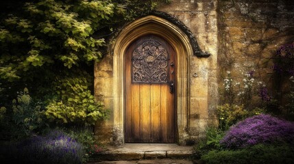 Naklejka premium Enchanting Entrance to a Timeless Sanctuary