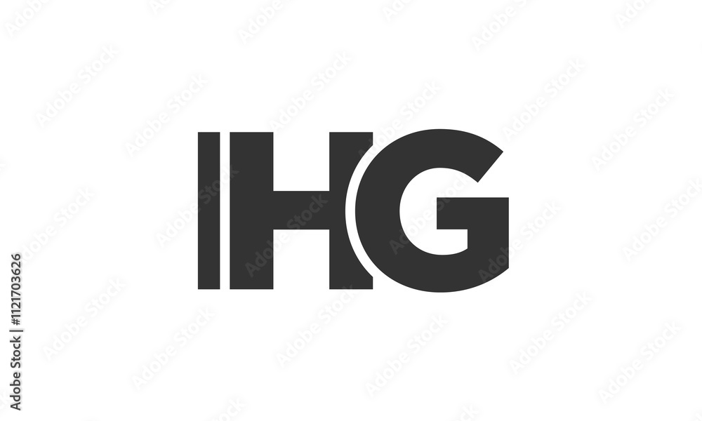 Poster ihg logo design template with strong and modern bold text. initial based vector logotype featuring s
