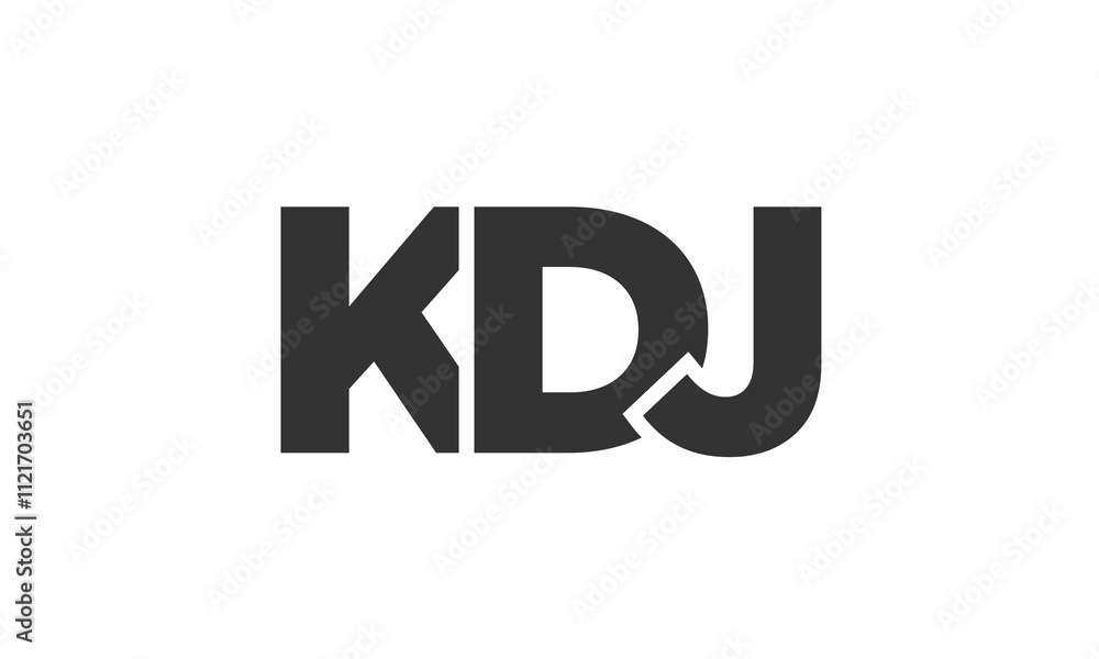 Fototapete kdj logo design template with strong and modern bold text. initial based vector logotype featuring s