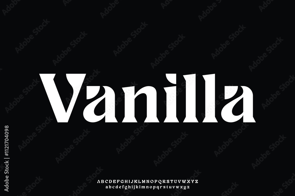 Poster bold unique decorative serif alphabet display font vector illustration