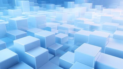 Obraz premium 3d rendering of white and blue abstract geometric background. Scene for advertising, technology, showcase, banner, game, sport, cosmetic, business, metaverse. Sci-Fi Illustration. Product display