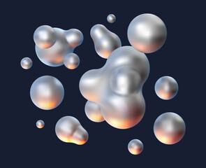 3d vector metal blobs.
