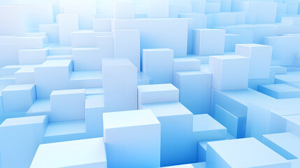Fototapeta premium 3d rendering of white and blue abstract geometric background. Scene for advertising, technology, showcase, banner, game, sport, cosmetic, business, metaverse. Sci-Fi Illustration. Product display