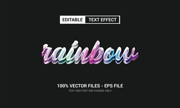 Rainbow text effect Fully editable