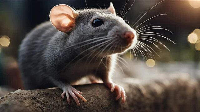 portrait domestic rat nose pet animal home rodent cute fur hair tail grey macro brown black house mammal funny mouse eye looking closeup video ratty ear face beautiful nice hamster