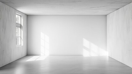 Fototapeta premium Empty concrete interior room with sleek design and minimalistic aesthetic, minimalistic, abstract, interior
