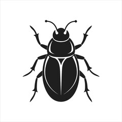 Beetle Icon Silhouette vector illustration on white background