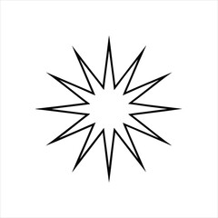 Bold Starburst mandala vector icon logo design on white background