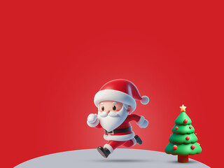 santa claus and christmas tree