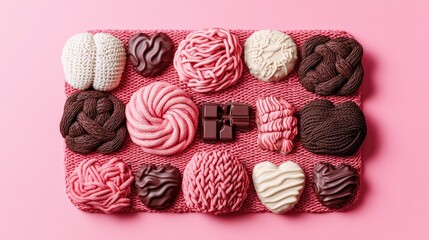 Valentine's Day Sweet Treats Romantic Heart-Shaped Desserts Love-Inspired Confections Cozy Pink Setting Close-Up View Bonding Moments